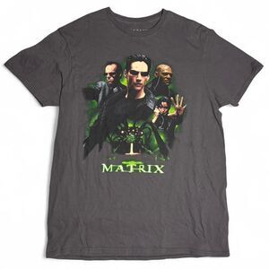 The Matrix Graphic Tee Y2K Sci-Fi Movie Shirt Men's Grey T-shirt